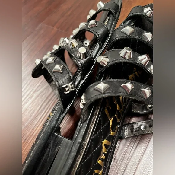Sam Edelman Beatrice Black Studded Slide Sandals size 8.5 - Picture 6 of 9